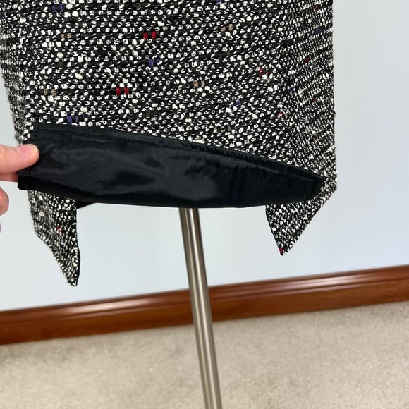 Lafayette 148 Tweed Pencil Skirt Black White Wool Blend Career size 4 - Picture 6 of 10